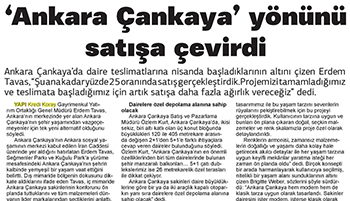 'Ankara Çankaya' yönünü satışa çevirdi - Ticari Hayat