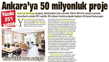 Ankara'ya 50 milyonluk proje - Sabah